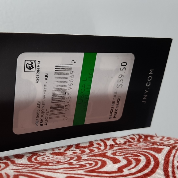 NWT JONES NEW YORK BRICK/JONES WHITE BLOUSE SZ L. - Picture 6 of 10